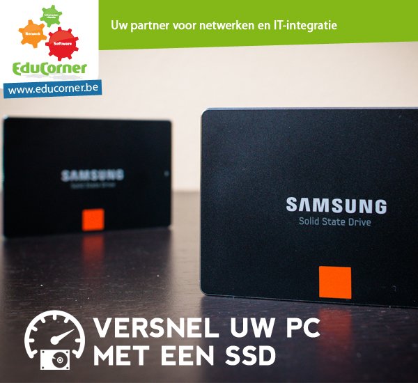 EduCornerBVBA's tweet photo. Versnel uw trage pc/laptop met een razendsnelle SSD harde schijf! https://t.co/voGTzI4HVJ #EduCorner #SSD https://t.co/Ik2fNrVdcX
