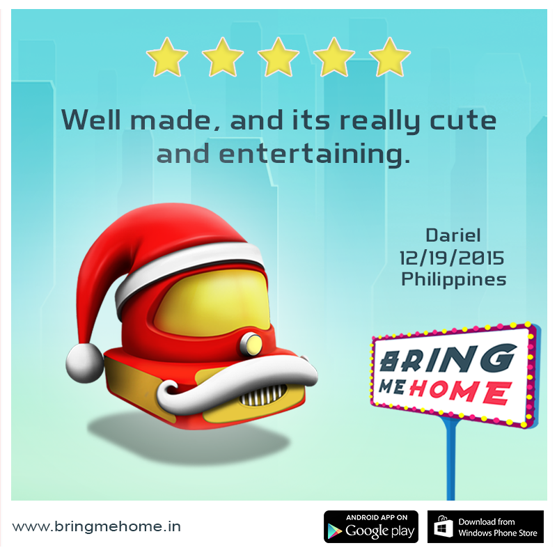 PlayBringMeHome's tweet photo. Thanks Dariel :)
#Play #BringMeHome #MobileGame on #GooglePlay #WindowsPhone #ChristmasCountdown https://t.co/uqHIU9IiHb