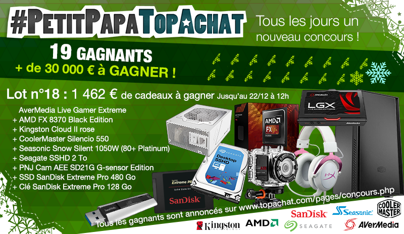 TopAchat's tweet photo. #PetitPapaTopAchat est là avec le #lot18 :-) ==> https://t.co/SFKJ1Mz4VI  A vos RTs ^^ https://t.co/nWhMf7FkdS