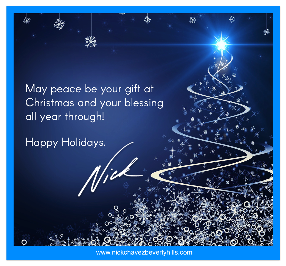 NickChavezBH's tweet photo. Peace is our Gift to give to one another. May the gift of #Peace, #Love and #Joy be yours this season! https://t.co/DafiUxGwws