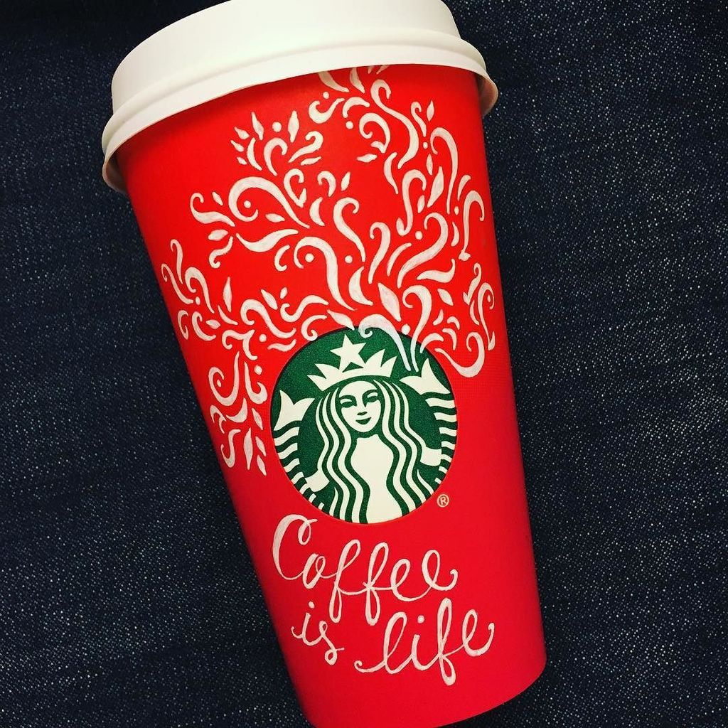 Druthersco's tweet photo. By maykeylee I live for my morning @Starbucks mocha. #RedCupArt #mylettering #handwriting #handlettering #lettering… https://t.co/yf2PBYWCRr