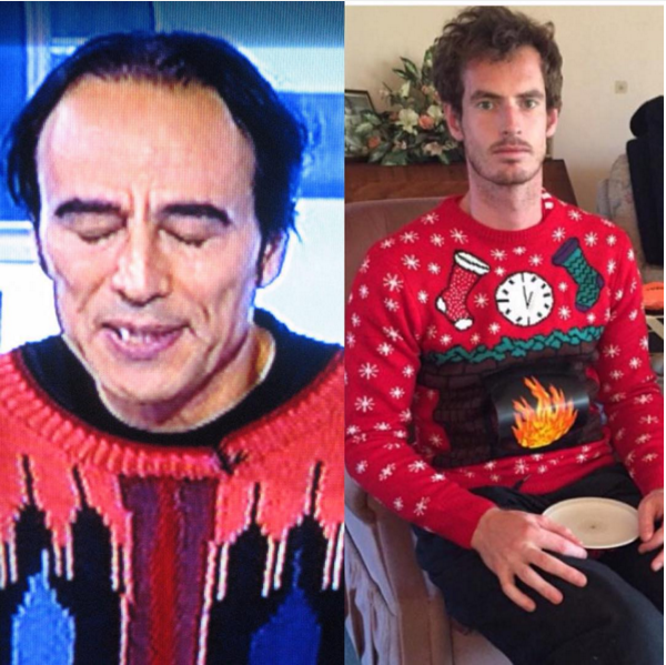 PetiteEquipe's tweet photo. Trop impatient, Didier Roustan envoie son cadeau à Andy Murray, qui l'ouvre 3 jours avant Noël. #échec https://t.co/Ftx9nQcmmS