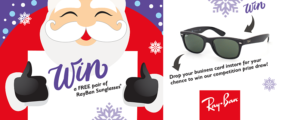 Win a pair of RayBan Sunglasses... 
Enter our prize draw before 24th Dec... see in store!
#basingstoke #chineham