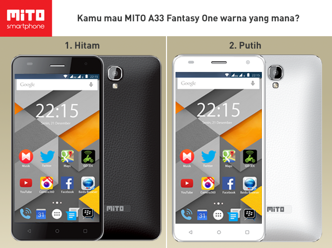 MITO_mobile's tweet photo. Kalau MITO adain kuis hadiah Smartphone MITO A33 Fantasy One. MITO Maniacs mau hadiahnya warna hitam atau putih? https://t.co/6KS284G7tA
