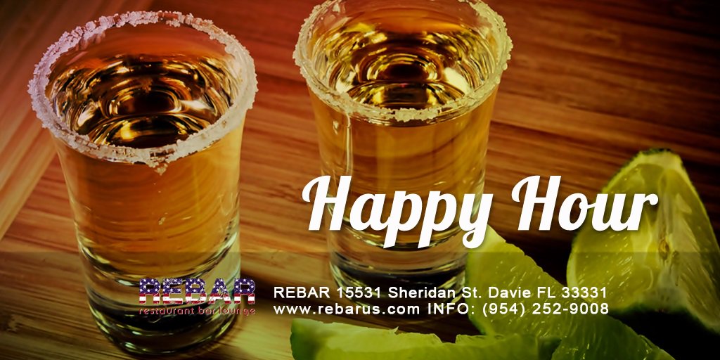 EVERY DAY #HappyHour from 5-8PM With 30% Off Apps &amp; 2x1 in Martinis and Fat Tuesday Drinks! #ReBarVibes #DavieFl