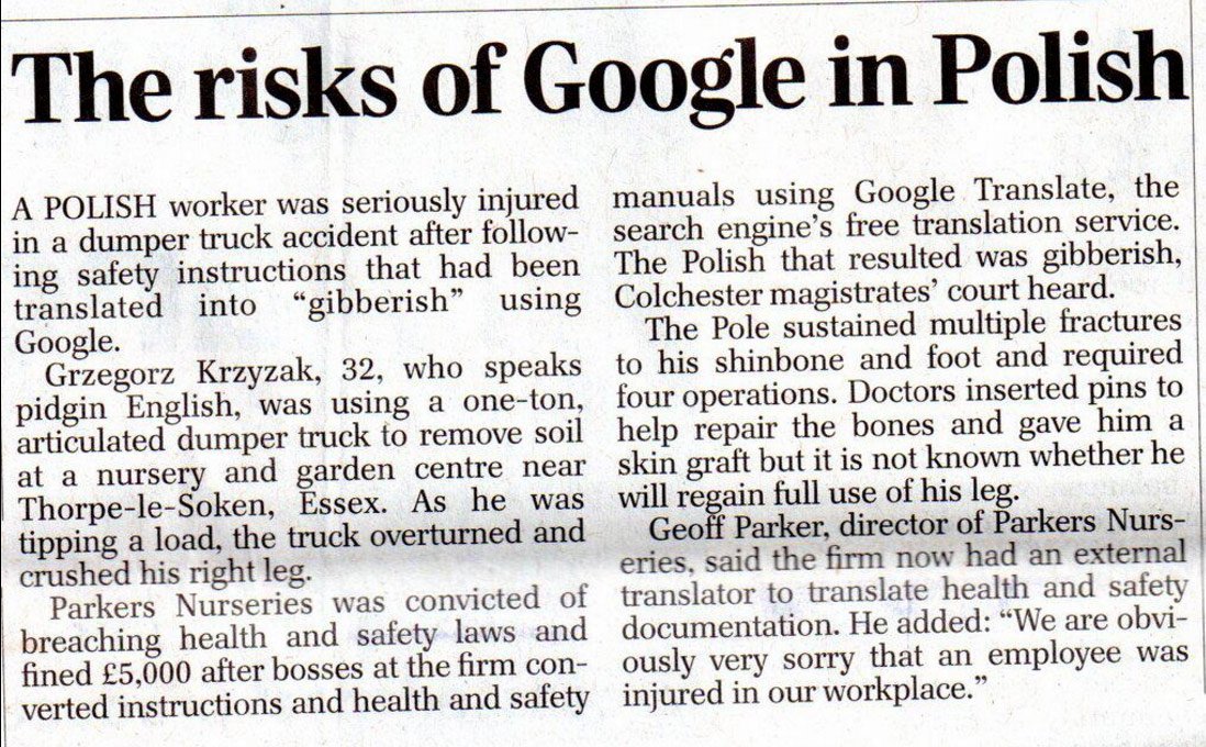 RichardMBrooks's tweet photo. Another reason not to use Google Translate for mission critical work. 
#translation #translator #t9n https://t.co/zwIwEl5dHo