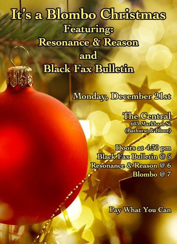 Black Fax Bulletin, <a href="/ResonanceReason/">Resonance & Reason</a>, and us tonight at <a href="/TheCentralTO/">The Central</a>. Be there! Doors at 4:30 #Toronto #livemusic