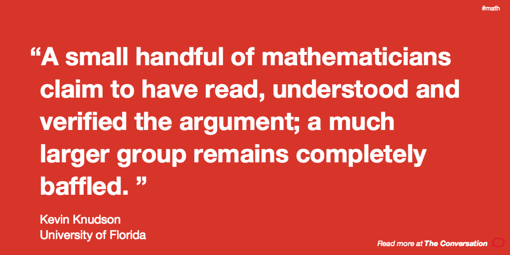 ConversationUS's tweet image. Mathematicians ponder an impenetrable solution to the #ABCconjecture  ow.ly/Wirof