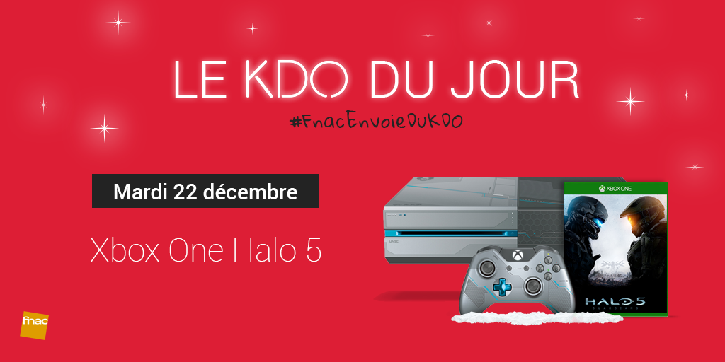 Fnac's tweet image. [22/12] RT + tweete avec #FnacEnvoieDuKDO pour tenter de gagner cette @XboxFR One #Halo5 ! bit.ly/FnacKDO