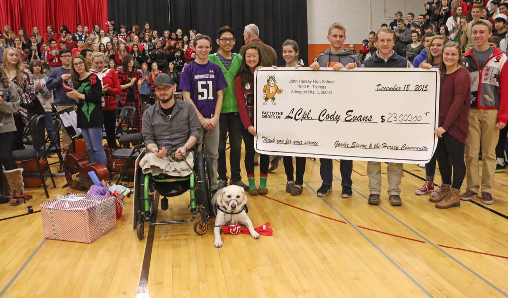 District214's tweet photo. A few more pictures from the @HerseyHuskies assembly for LCpl Cody Evans on Friday! #codyhome https://t.co/kjrbCqhaPu