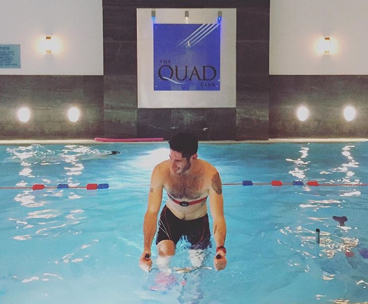 aquAllureUK's tweet photo. Aqua-cycling put to the test by @MensHealthUK's @DeanStattmann and tracked by @MYZONEmoves @CPLDocklands tonight! https://t.co/e1SIGPEiVt