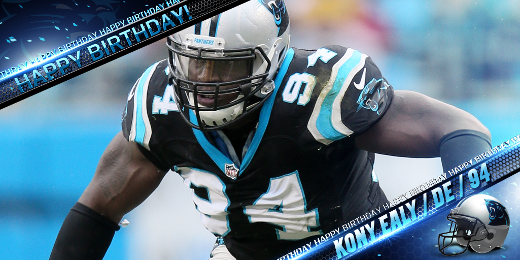 Panthers's tweet photo. 🎉🎈🎂 RT to wish #Panthers DE @KonyEaly94 a Happy Birthday! 🎂🎈🎉 https://t.co/sxUuqkesV7