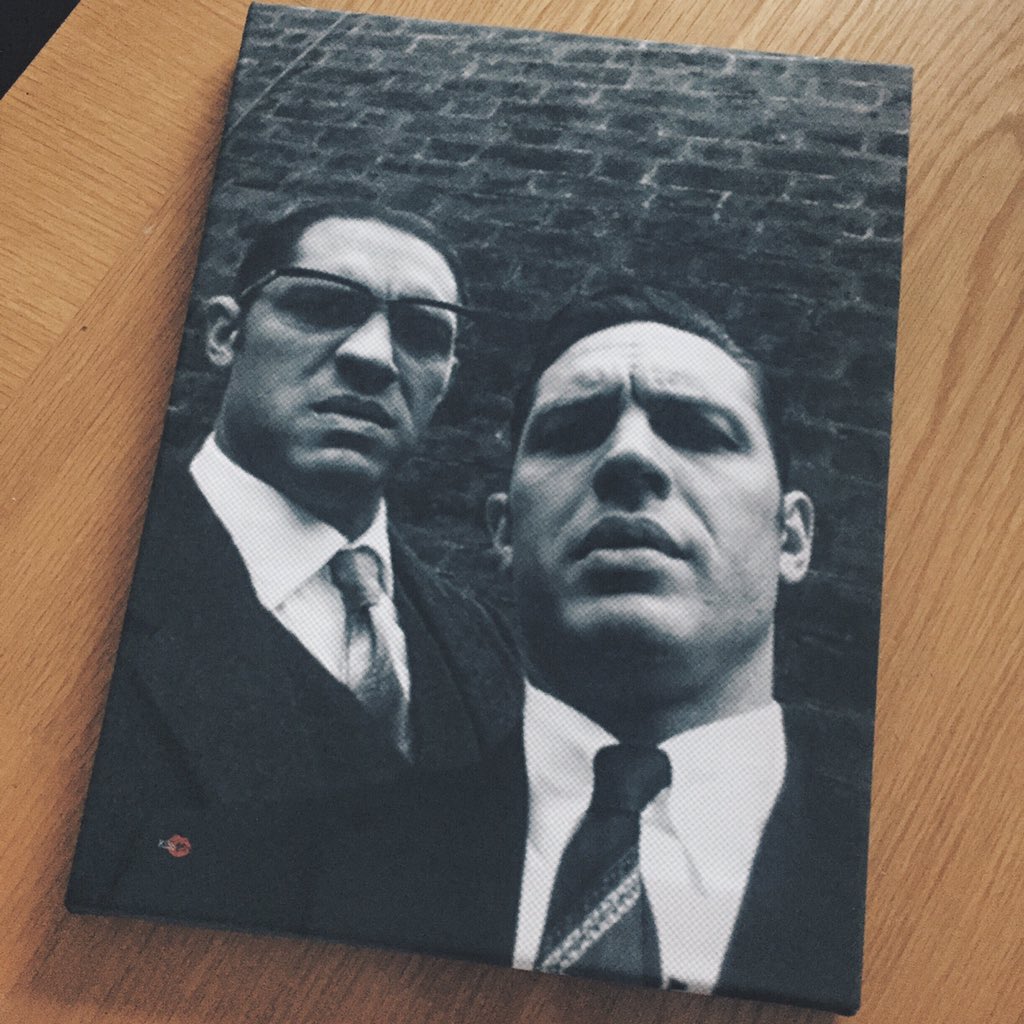 KiSS_Clothing's tweet photo. Tom Hardy as The Kray twins 😬 canvas print #Legend https://t.co/uERacfagKl