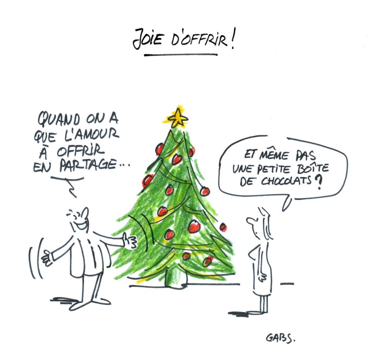 GabsDessinateur's tweet image. #Noel #CadeauxDeNoel #quandonaquelamour  @s_chevrel #dessin #humour #Fêtes #amour  @PhilippeLefait