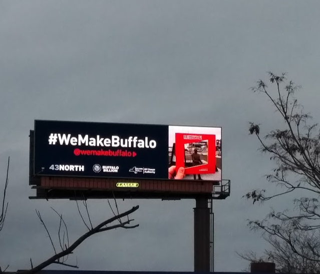 43North_'s tweet photo. A picture of a billboard of a picture. Nice shots, guys! Want to be on a billboard? Then use #WeMakeBuffalo! https://t.co/XwBpWVj0Hl