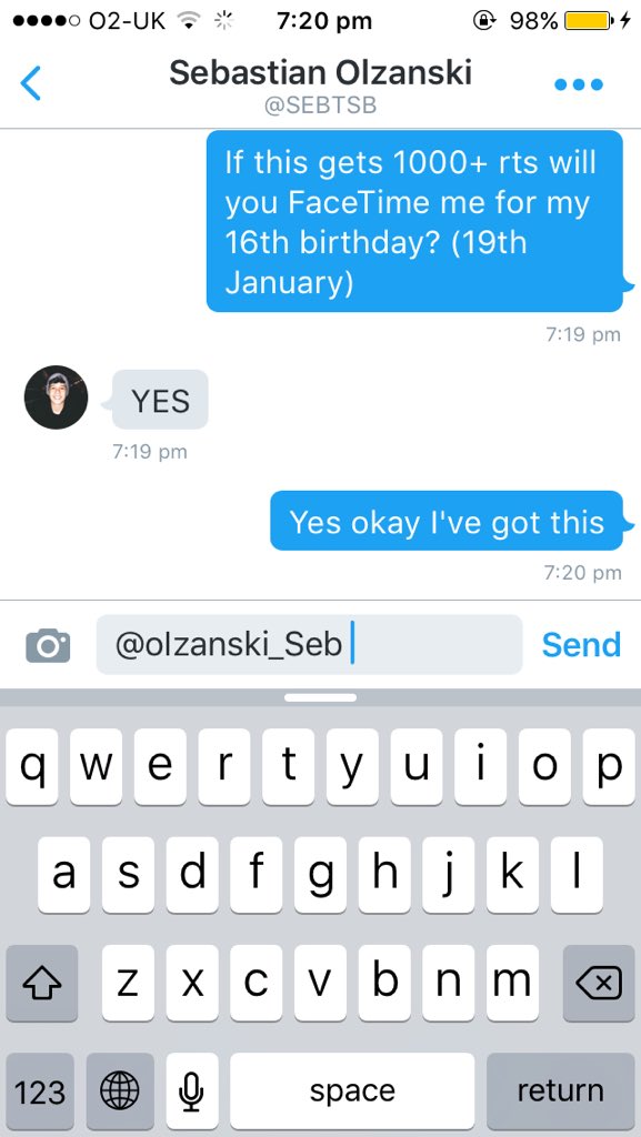beckyjadee_'s tweet photo. Sebastian said if this gets 1000+ rts he'll FaceTime me for my 16th 
Please RT I really want this 😂 https://t.co/4o07h8hs6d