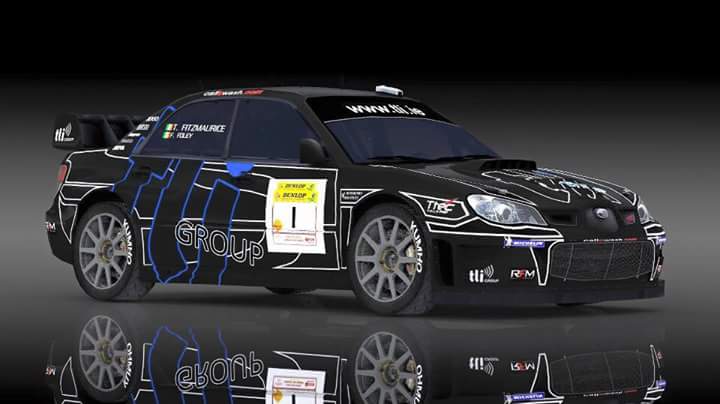 Once stickered, this is how Thomas Fitzmaurice's S12C Impreza #WRC should look.