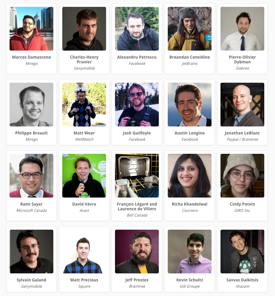 DroidconMTL's tweet photo. In 2015 we had amazing Speakers. We won't let 2016 be any different. Get your tickets now!! https://t.co/wKqvlFDi2S https://t.co/Diw3WHmLcU