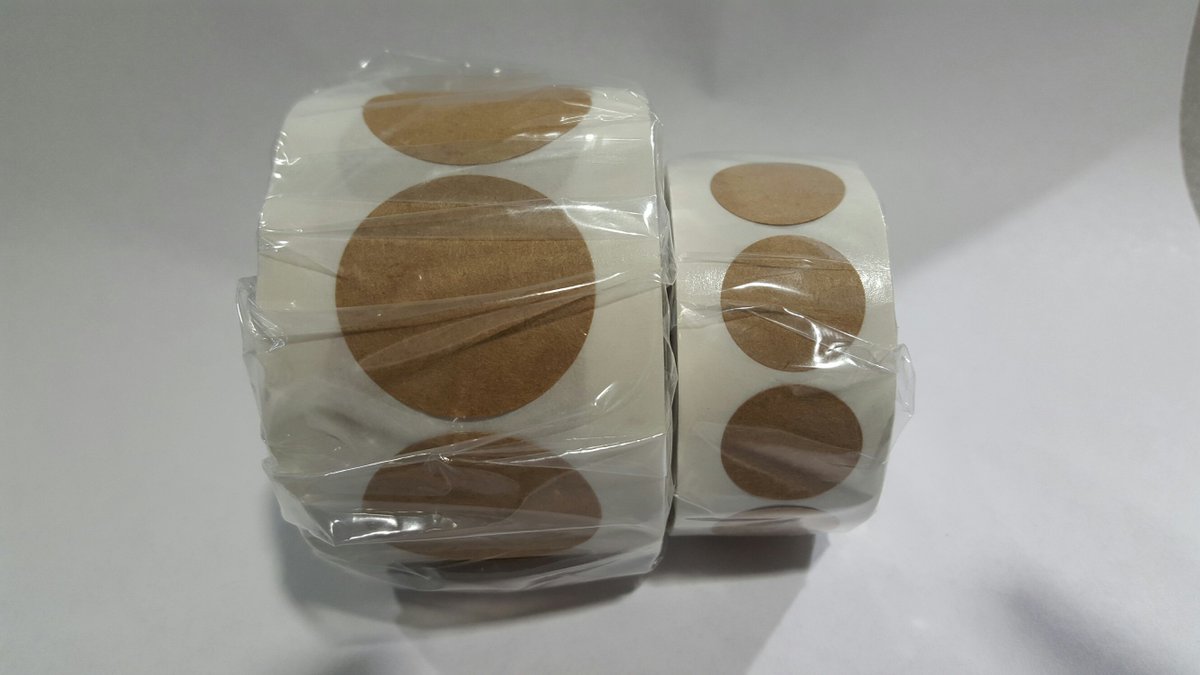 #kraft labels, now available at Matthews in 2 different sizes!