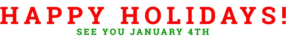 Be safe, and be merry!