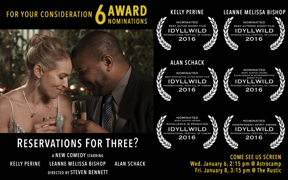 Res4Three's tweet photo. @kellyperine47 @juStevenBennett @HankWhite @david_wetzel @Leannemelissab @IdyCinemaFest 6 nominations! Check it out! https://t.co/fHL5hiQhKe