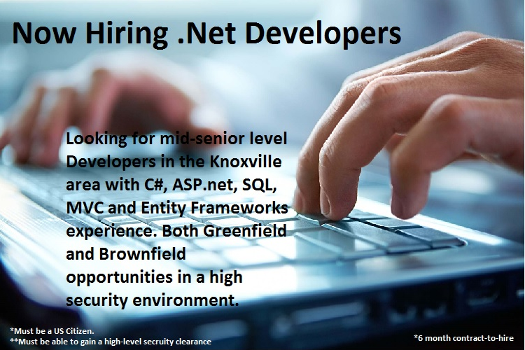 premierTECHjobs's tweet image. #NowHiring #DotNetDevs in #Knoxville #KnoxJobs #KnoxvilleJobs #ITJobs #TechJobs #KnoxDevs