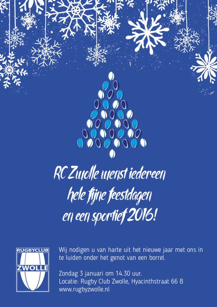 Fijne feestdagen! #rugbyzwolle #sportief2016