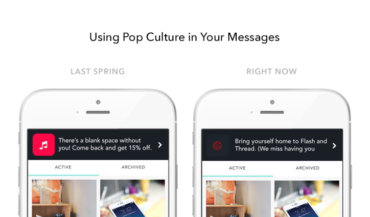 Braze's tweet photo. When's the right time to use pop culture in your messaging? https://t.co/pixnyb3pRv via @B2Community #AppboyRELATE https://t.co/3hBRKSEjp6