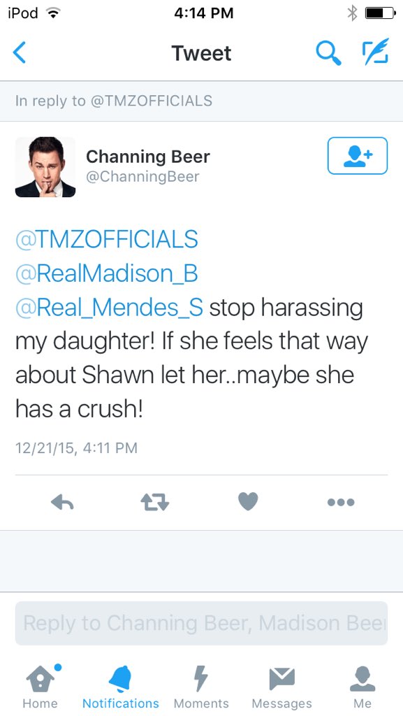 TMZOFFICIALS's tweet photo. Woah! Channing lost his chill! Look at him rant about his daughters crush on Shawn! Wow embarrassing!😳 https://t.co/Pst4HC8Kus