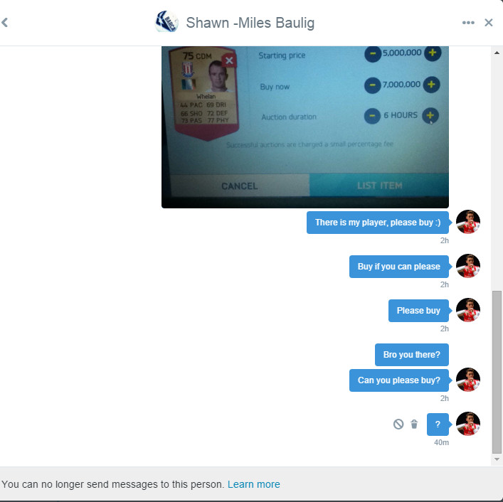 SportShowcaseYT's tweet photo. Guys I've been scammed 5 Mil from @4789d0b17f7f409 Be aware! https://t.co/NLx3tEAqk5