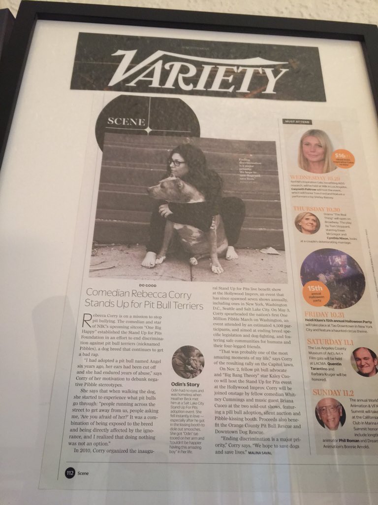 SUFPFoundation's tweet photo. .@Variety thank you for featuring the Stand Up For Pits Foundation. #endabuse https://t.co/0PRol11b18