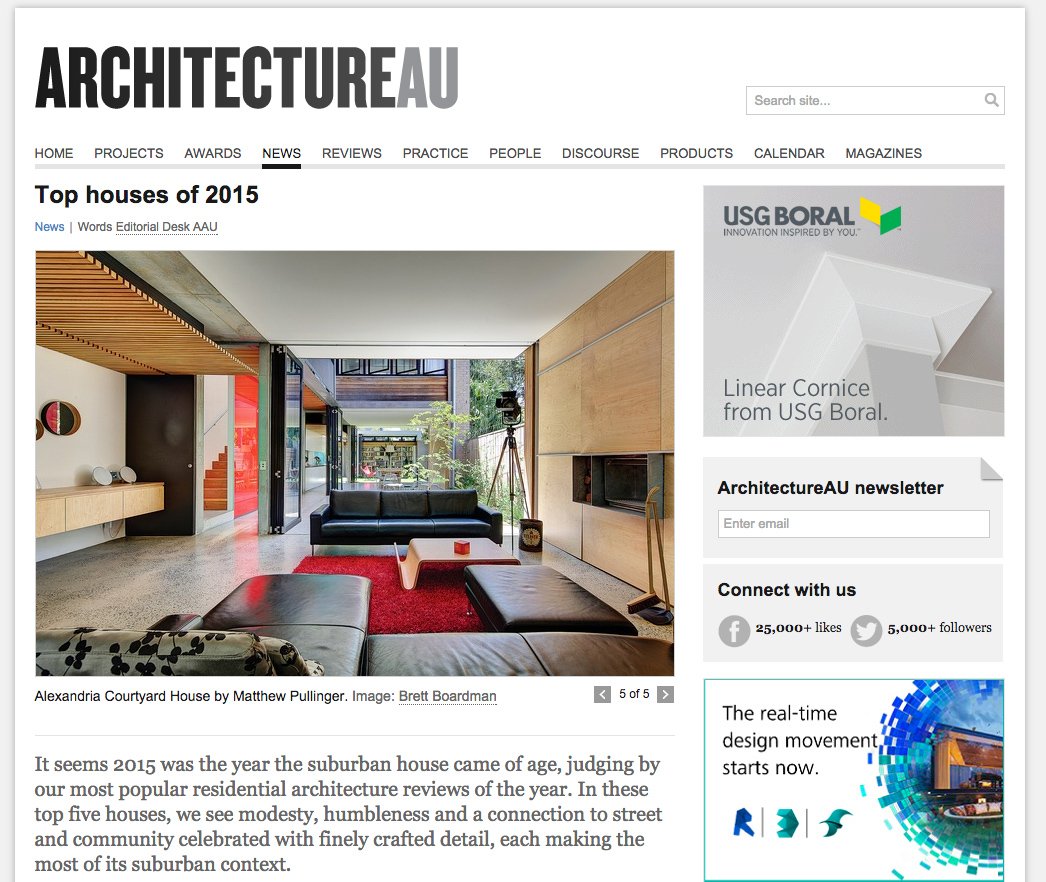 Alexandria Courtyard House by <a href="/arch_matt/">Matthew Pullinger</a> #1 Top Houses of 2015. See review by <a href="/ShaunCarter70/">Shaun Carter #YES 🇺🇦</a> architectureau.com/articles/alexa…