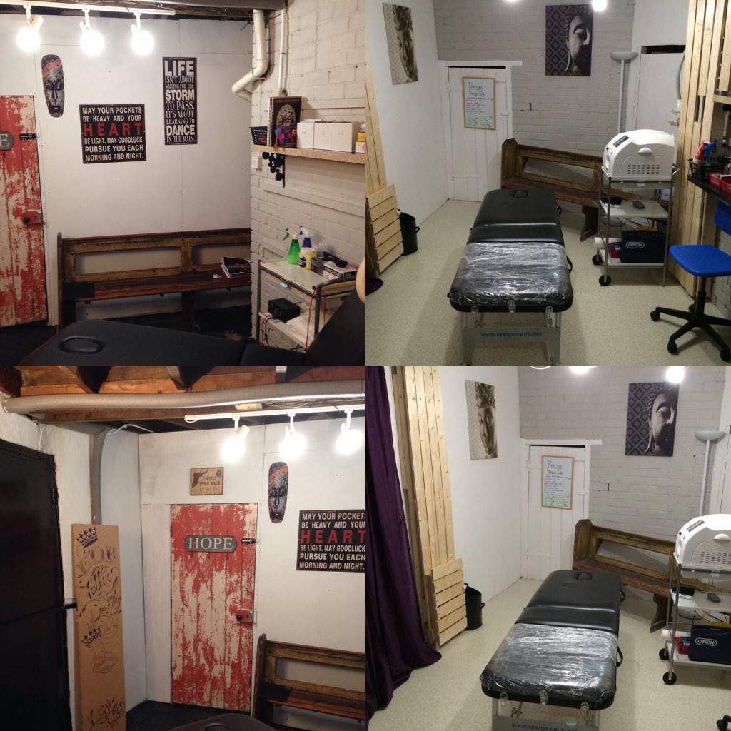 OBBarbers's tweet photo. Before and after pictures of our newly refurbished laser removal studio from dark and cold to warm and clinical https://t.co/ZPaVU4d60W