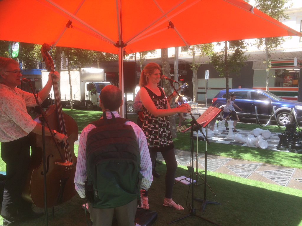 Happening NOW in Lt Malop St- live music, big games, new grass! <a href="/Geelong_Mayor/">Geelong Mayor</a>