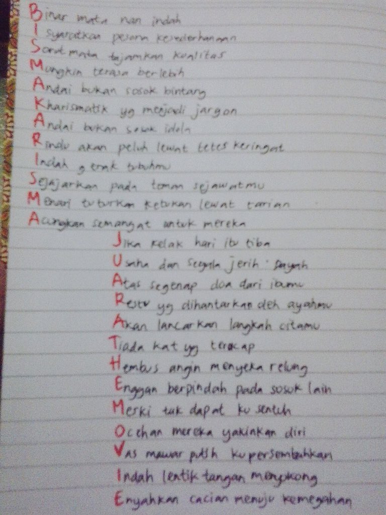 bismakarisma's tweet photo. Pagi pagi dikasih karya @bismaniacs beginih. Duh, meleleh hati abang... #UntukBisma https://t.co/X3ZmkYV3jp