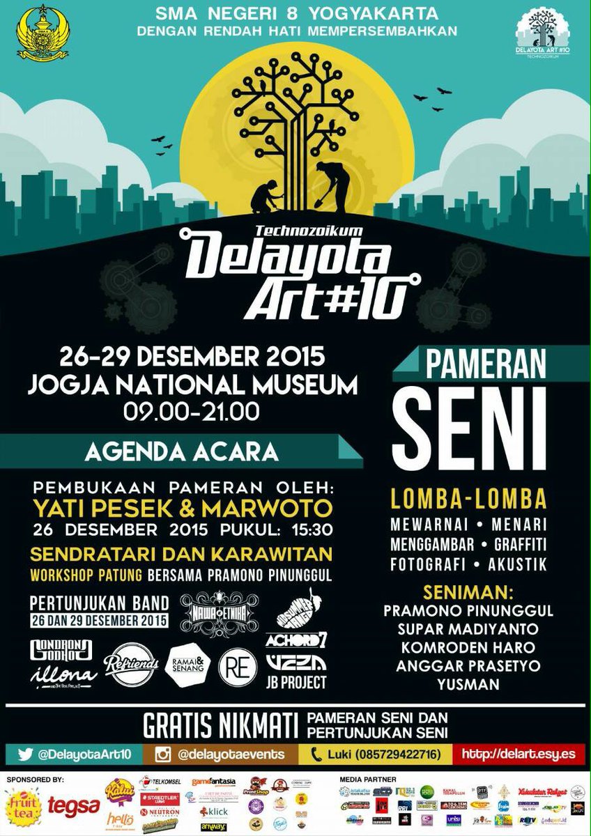 Jogja24Jam's tweet photo. 26-29/12/15 9-21 #DELART10 "TECHNOZOIKUM" | @JNM_YK | GRATIS | info: DelayotaArt10 |  https://t.co/8KRzsGCJtM - @FaadhilRasyid