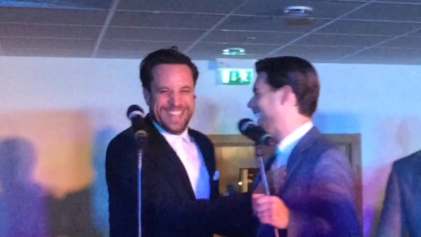 ZaraLoveday's tweet photo. You two cracked me up 😄😂 #tinystage @MrLachie @mike_crawshaw Safe journey @the_overtones #drivinghomeforchristmas x https://t.co/Emq9KJJ4Ix