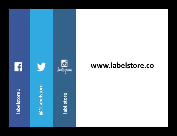 1LabelStore's tweet image. "Follow us on social media"
