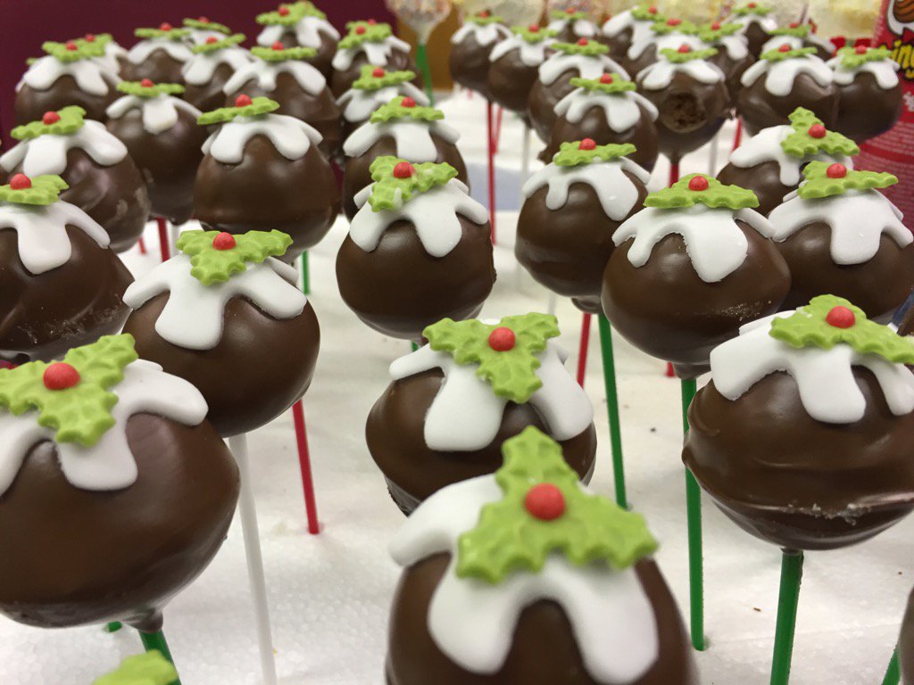 Thank you for our 'cake off' Christmas pudding cake pops!