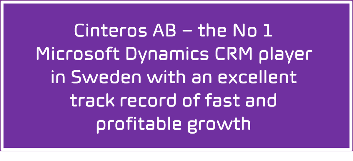 innofactor's tweet photo. #Innofactor continues expansion in Nordics. Acquires Swedish #MSDynCRM company #Cinteros https://t.co/pAmV3yZhmB https://t.co/2rIXibyMJV