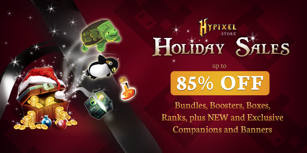 Hypixel Server on Twitter: "🐢 HOLIDAY SALE! 🐧 - Up to 85% Hypixel Server on Twitter: "🐢 HOLIDAY SALE! 🐧 - Up to 85%