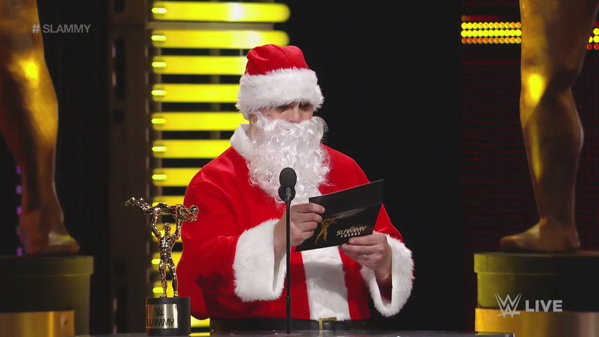 WWE's tweet photo. The winner of the 2015 #SLAMMY Award for #SurpriseReturn of the Year is...@Sting! #RAW https://t.co/53L8EeSYRY
