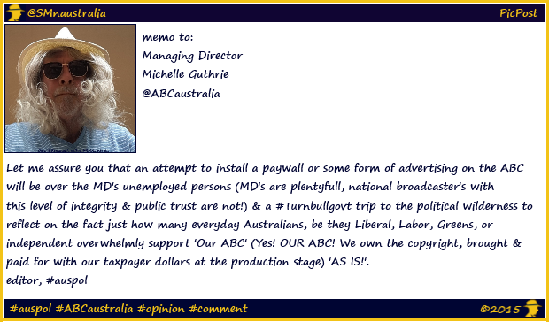 clickhereAU's tweet photo. ouchH♨T!☞memo: NEW MD #MichelleGuthrie @ABCaustralia Let me assure you that an attempt☞#clicpic #ABCpaywall #auspol https://t.co/6kCqrVJGQ8