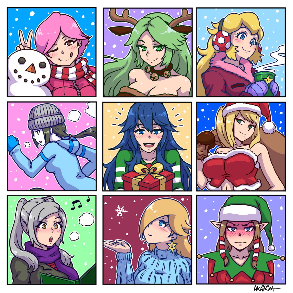 AkaiRiot's tweet image. The Smash gals are ready for winter~ patreon.com/akairiot #SmashBros