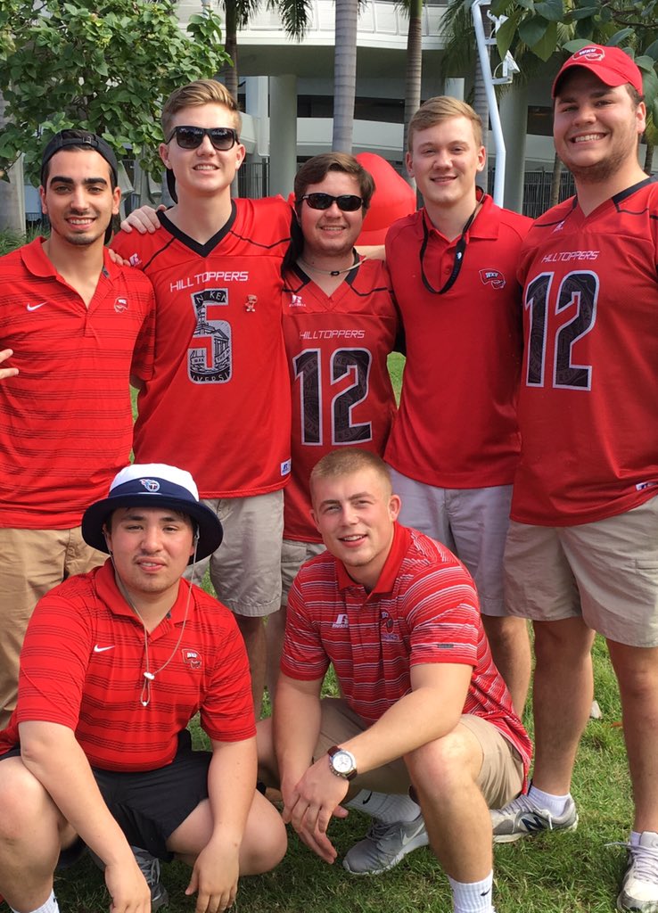 WKUKappaSigma's tweet photo. Our brothers supporting the @WKUFootball Hilltoppers today at the #MiamiBeachBowl! Hell of a season boys! https://t.co/YFikg72Zed