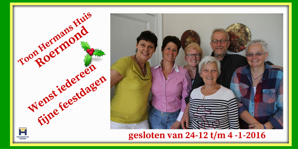 Hele fijne feestdagen en een goed begin van 2016!
