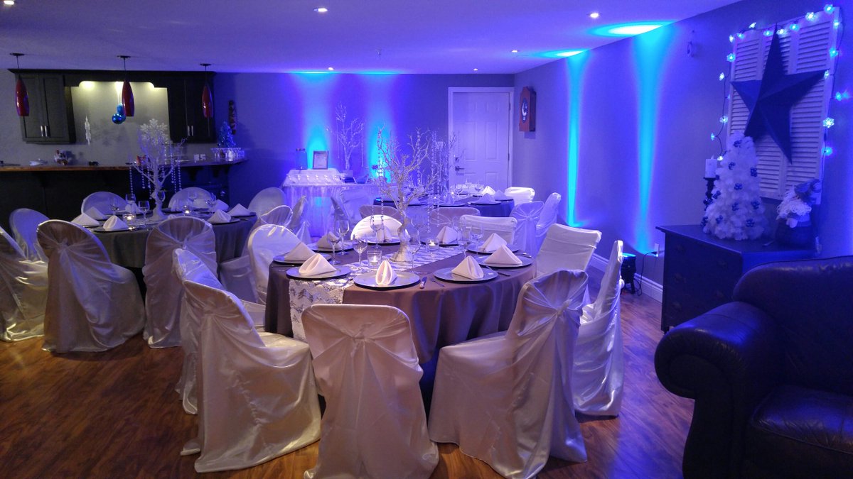 ARossEvents's tweet photo. Winter Wonderland Christmas Party #AmandaRossWeddingsandEvents #silversparklechargers #sequinchevron #eventdecorator https://t.co/iiR4STVU4E