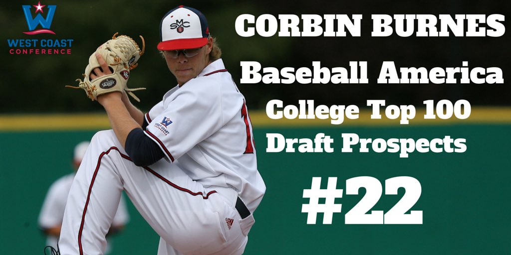 SMC_Baseball's tweet photo. Corbin Burnes 22nd ranked college draft prospect by Baseball America. https://t.co/TRfdqUwCWN https://t.co/CZLf5TB80v