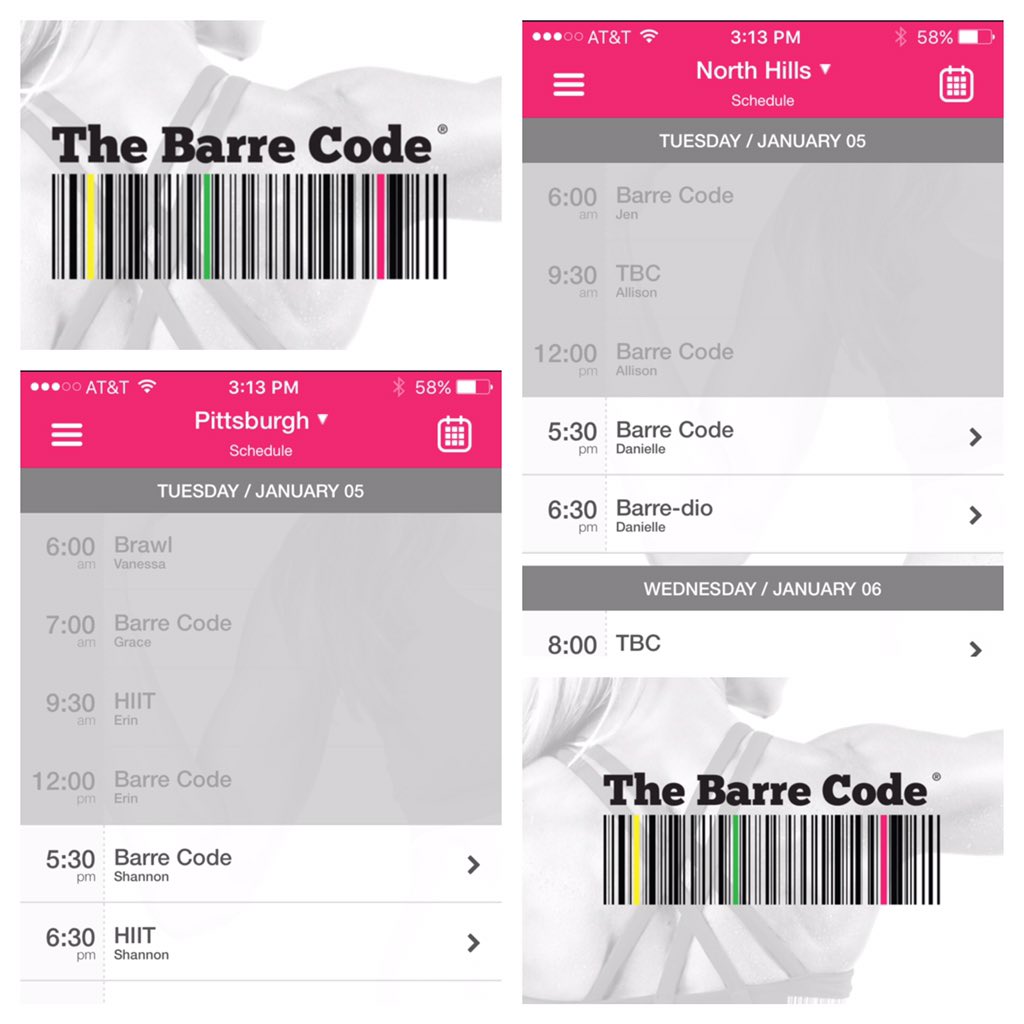 BarreCode_Pitt's tweet photo. Both studios are live on The Barre Code app! Download today and sign up for a class tonight! #livebythebarrecode https://t.co/qcaOLMyFsY