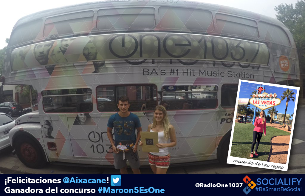 socialify_info's tweet photo. Felicitaciones a @Aixacane ganadora del concurso #Maroon5EsOne que disfruto de su viaje a #LasVegas @RadioOne1037 https://t.co/zkMzGE0JTw